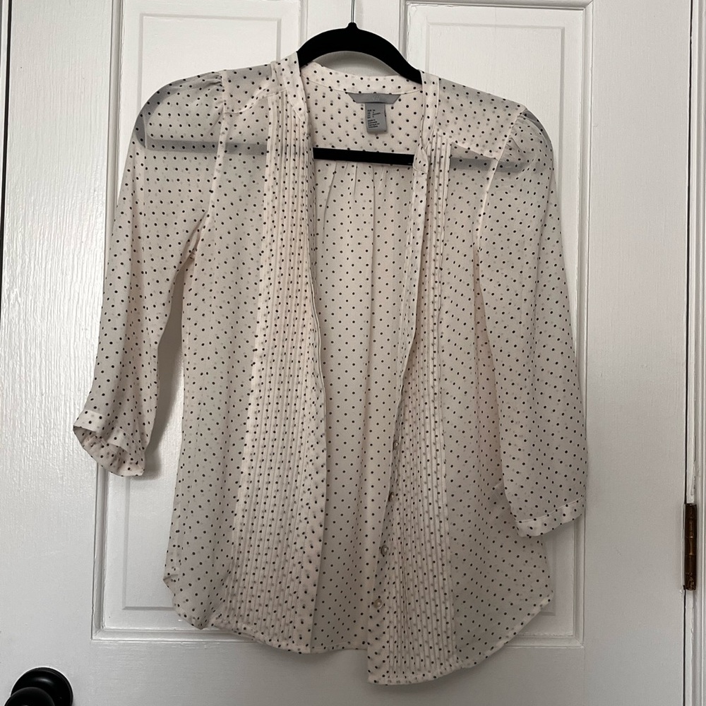 H&M Cream Polka Dot Blouse
